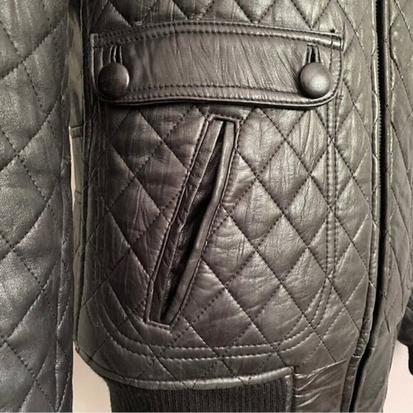 Corpus Black Lambskin Quilted Leather Jacket - S - Picture 5 of 12